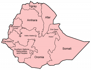 Map of Ethiopia REgions